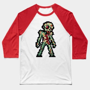 Zombie Pixel Art Baseball T-Shirt